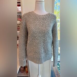 Banana Republic Stitch Crew Pullover Sweater Gray Wool Alpaca M